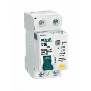 Выключатель автоматический дифференциального тока АВДТ 1Р+N 16А 30мА тип AC С ДИФ-103 6кА SchE 16204DEK
