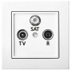 Epsilon Розетка телевизионная TV-R-SAT  оконечная    Лирегус Эпсилон 10А IАL  3-01 E/B  Белый