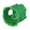 Подрозетник для гипсокартона глубокий с пластиковыми зажимами, D 65x60 GREENEL (Зеленый)
