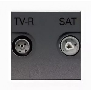 Телевизионная розетка TV-R/SAT проходная ABB Niessen Zenit (антрацит)