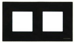 Рамка двойная ABB Niessen Zenit, немецкий стандарт (черное стекло) 