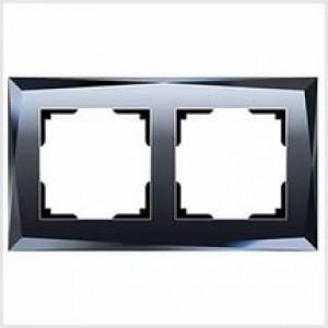 Werkel Diamant  WL08 -Frame -02 рамка на 2 постa (черное стекло)