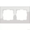 Werkel Favorit Дымчатый ( светло-серое стекло)  WL01 -Frame -02 рамка на 2 поста 